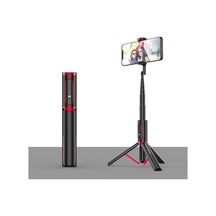 Rogfer Tripod Çok Fonksiyonlu Gimbal Cep Telefonu Ile Bluetooth Selfie Sopa Light Live Desteği Passion Red