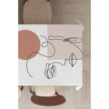 Somon Modern Desenli Dokuma Leke Tutmaz Masa Örtüsü Mso154n11
