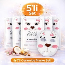 5 Li Rabbit Ceramide Kağıt Yüz Maskesi Nemlendirici Cilt Bariyeri Güçlendirici Set
