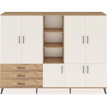 Arges Dolap 11 Raflı 3 Çekmeceli 7 Kapaklı 220x30x163 Çam-aytaşı/ Çam-aytaşı/çam