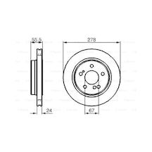 Mercedes C 202 C230 2.3K 1995-2000 Bosch Arka Disk 2 Adet N11.1989