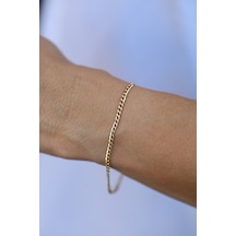 14 Ayar Altın İçi Boş 3 Mm Gurmet Zincir Bileklik Blk27743 Sarı Altın