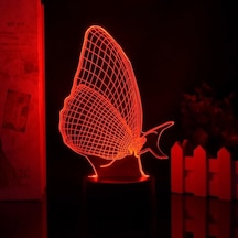 Szypzstore 3d Kelebek Gece Işığı Lambası Illusion 7/16 Renkli Uzaktan Kumanda + Dokunmatik Masa Lambaları Usb Şarjlı Doğum Günü Xmas Hediye Oyuncakları Kızlar Için Kelebek Lambası Cg9dmp Renkli