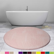 Bonny Home Elite Pudra 100x100 Cm Yuvarlak Peluş Banyo Paspası Ka Pudra