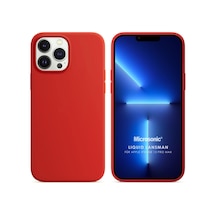 Apple İphone 13 Pro Max İçin Kılıf Liquid Lansman Silikon Kırmızı İphone 13 Pro Max İle Uyumlu Kılıf - Kırmızı Çok Renkli