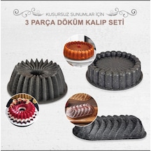 Esta Slice Döküm Granit Kaplama 3 Lü Kek Kalibi Seti
