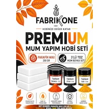 Premium Mum Yapım Hobi Seti - Parafin Wax 250 Gr - 3'lü Toz Mum Boyası Seti - Turuncu, Siyah, Sarı Bkfabpw2503tssr Karışık