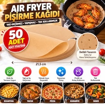 Bezos 50 Adet Air Fryer Pişirme Kağıdı Yağ Geçirmez 21,5 Cm Yuvarlak Model Xxl Model Uyumlu Nhr