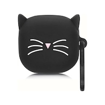 Caseonn Samsung Uyumlu Galaxy Buds Pro Kılıf Karakter Figürlü Kedi Siyah