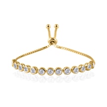 Brezza Lusso Jewelry Gümüş Suyolu Altın Kaplama Asansör Kilitli Kadın Bileklik