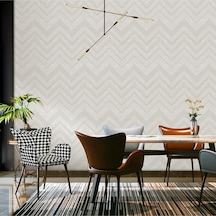 Octagon 1207-1 Zigzag Dokulu Duvar Kağıdı Beyaz