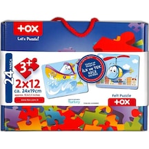 Tox Tekne Helikopter 3+ Keçe Yapboz 3 Yaş Puzzle T005