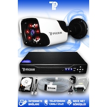 Picam 1 Kameralı Panda 1 Dış Kamera Set 500 GB HDD Full HD Gece Görüşlü Güvenlik Kamerası Sistemi
