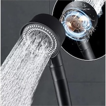 Siyah Turbo 5 Fonksiyonlu Pervaneli Duş Başlığı Su Tasarruflu El Duşu Blackedition Siyah