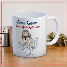 Canım Babam Baskılı Babalar Günü Kupa Bardak Baskılı Kahve Kupa Bardak-12 Beyaz