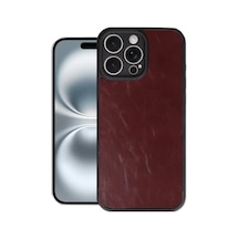 Newface Apple İphone 16 Pro Max Kılıf Aras Deri Kapak - Bordo
