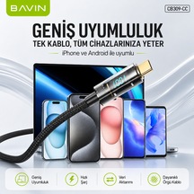 100w Type-c Led Ekranlı, Hızlı Şarj Ve Data Kablosu Örgülü Tüm Cihazlarla Uyumlu