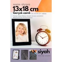 Siyah-20mm Çerçeve Camlı 13x18 Cm Fotoğraf Resim Çerçevesi Ayaklı Veya Duvara Asma Yatay-dikey 85533971