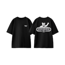 Thewert Five Nights At Freddy's 4 Tasarım Sırt Baskılı Pamuk Siyah Oversize T-shirt