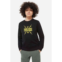 Tshirthane Winner Ak 47 Baskılı Unisex Çocuk Siyah Sweatshirt Siyah
