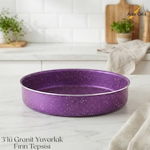 3lü Granit Yuvarlak Fırın Tepsisi Seti - Violet Diğer