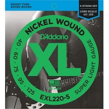 D'addario Exl220-5 Long Scale 5 Telli Bas Gitar Teli 40-125