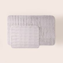 Soft Rems Rabbit Post 2'li Banyo Paspası - Gri - 50x60 Cm + 60x100 Cm Çok Renkli