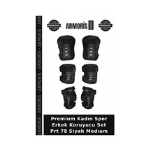 Premium Kadın Spor Erkek Koruyucu Set Prt 78 Siyah Medıum