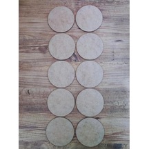 Miracix 10 Adet Ahşap Supla 8 Cm Çap Ham Mdf 3 Mm Lazer Kesim Yuvarlak Kahve 10 X 10 Diğer