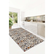 West Home Dijital Baskı Yıkanabilir Kaymaz Taban Leke Tutmaz Bej Mutfak Halısı Salon Halısı Ve Yolluk Wh 490 Beige