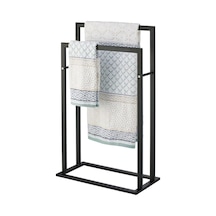 Aju Ayaklı Havluluk Metal Uzun Boylu 2 Katlı Bağlantısız Taşınabilir Banyo Havuz Kolay Kurulum Mat Siyah Gri