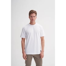 Cazador Bisiklet Yaka Beyaz Erkek T-shirt 4142 Beyaz