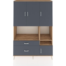 Hyperion Dolap 7 Raflı 2 Çekmeceli 4 Kapaklı 132x44x195 Çam-antrasit/antrasit Antrasıt/antrasıt