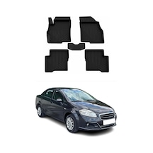 Fiat Linea 2007-2014 Uyumlu 4d Havuzlu Paspas Kauçuk Siyah 5 Parça