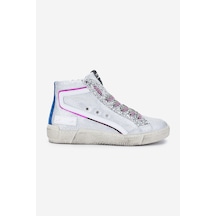 Méliné Kadın Hakiki Deri Sneakers & Spor Bot 1117 321 Nkc Bn Bot Y25 Crack Lam Gümüş
