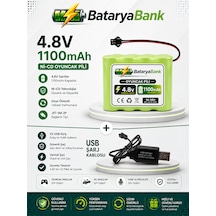 4.8v 1100mah Oyuncak Araba Pili Siyah Soket + Usb 4.8v Şarj Cihazı 250mah Seti