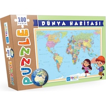 100 Parça Puzzle - Dünya Haritası Puzzle
