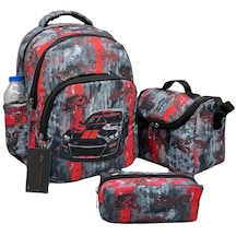 3lü Set Okul Çantası Lüx Erkek Okul Çantası Araba