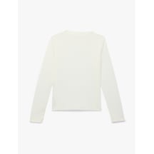 Koton Dik Yaka Uzun Kollu Slim Fit Ribanalı Tişört Ekru 6skg10448ak Ekru