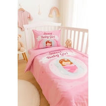 Yenidoğan Kız Bebek Nevresim Takımı %100 Pamuklu Sweet Baby Girl Çok Renkli