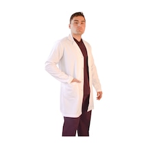 Vayteks Gömlek Yaka Orta Boy Beyaz Erkek Doktor Öğretmen Laboratuvar Önlüğü Beyaz