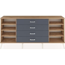 Arges Konsol 6 Raflı 4 Çekmeceli 176x30x83 Çam-çam/antrasit Çam/antrasit