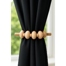 2 Adet Braid Ahşap Ahşap Boncuk Makrome Perde Süsü