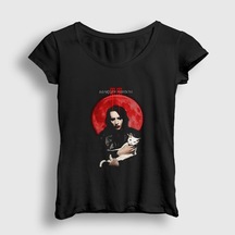 Presmono Kadın Blood Moon Marilyn Manson T-shirt Siyah