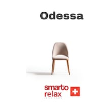 Smarto Relax Odessa 2'li Yemek Masası Sandalye Seti - Kahverengi Ahşap Ayaklı, Krem Kumaş Pembe Ve Kahverengi