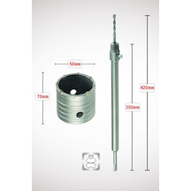 50mm Beton Duvar Delme Panç + Sds-plus 350mm Uzun Adaptörlü