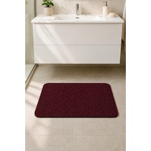 Yıkanabilir Banyo Paspası Kaymaz Taban Su Emici Duş Önü Lavabo Önü Tuvalet Önü Banyo Halısı 40x60 Cm Kırmızı