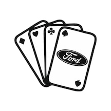 Ford İçin Uyumlu Aksesuar İskambil Oto Sticker Siyah 13 11 Cm