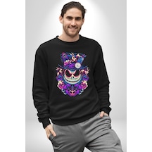 The Mad Skeleton Karakter Unisex Siyah Sweatshirt Siyah