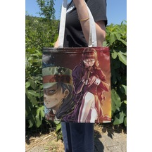 Zipzap Black Lagoon V4 Yazlık Kışlık Çift Taraflı Kanvas Baskı Bez Çanta Anime Çantası